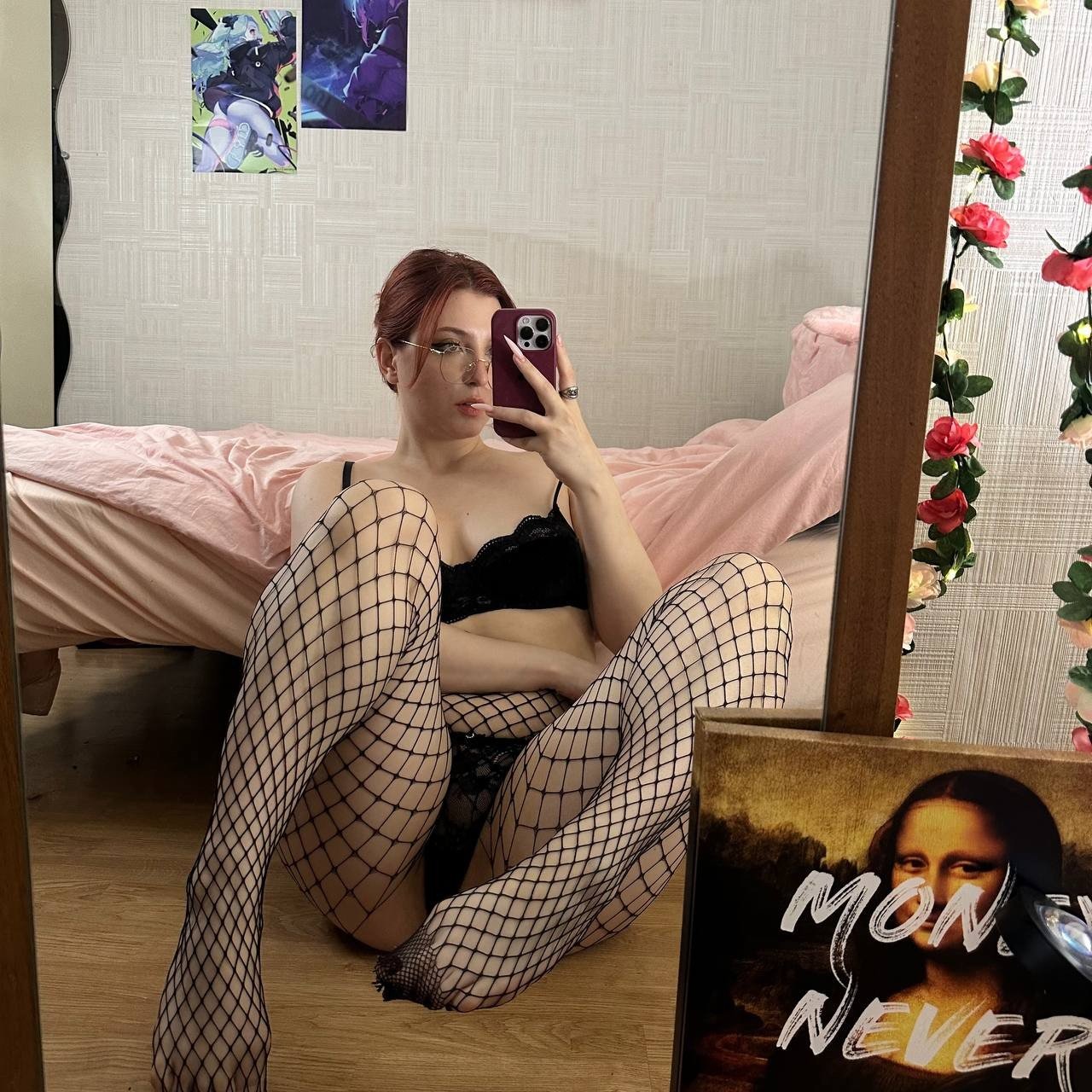 Album by goddessmiranda with the username @goddessmiranda, who is a star user,  September 20, 2024 at 8:11 AM. The post is about the topic Ass, Feet, Pussy and the text says 'I love wearing my fishnet tights, I think it makes my feet look cute'