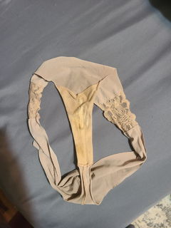 Album by Curioushubbby with the username @Curioushubbby, who is a verified user,  August 8, 2024 at 2:34 PM and the text says 'Two 90 degree days, a gym session, and what looks like a very wet pussy at some point has made these panties smell amazing!'