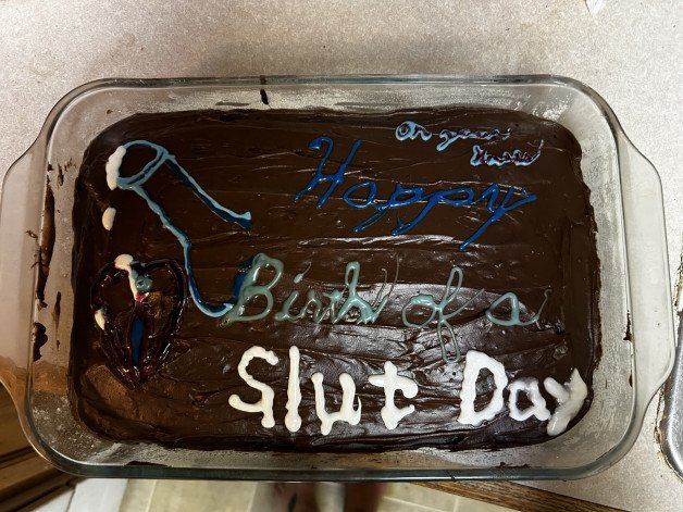 Album by SIRnSlut with the username @SIRnSlut, who is a star user,  October 5, 2024 at 9:15 AM. The post is about the topic Hot Couple OC Only and the text says '#1 first fuck of her Birthday.                                      Its her day, she got fucked already will have cake when she wakes!  Happy Birth of a Slut Day'