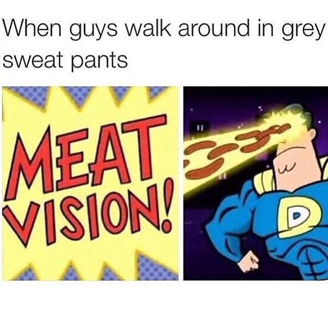 Photo by mysecretsexypornblog with the username @mysecretpornblog,  February 1, 2016 at 1:01 PM and the text says 'drew-bear84:

Totally true! Maybe even circle around for a second viewing… #meat #instagay #truth #gaysofinstagram #bulge #joggers #grey #greymarl'