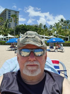 Photo by recon1 with the username @recon1, who is a verified user,  August 2, 2024 at 7:38 PM and the text says 'Chillin at  Beach Hawaii'