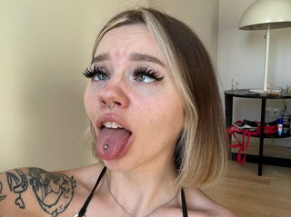 Photo by yourkrista with the username @yourkrista, who is a star user,  September 12, 2024 at 7:46 PM. The post is about the topic ahegao and the text says 'My mouth is ready~'