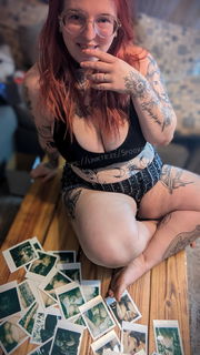 Album by Nikii (Content Seller 18+ NO MEETS) with the username @Spookibabe, who is a star user,  October 31, 2024 at 12:53 AM. The post is about the topic Old Polaroids and Vintage Photos and the text says 'ooopppss you found my box of naughty poalroids!(;'