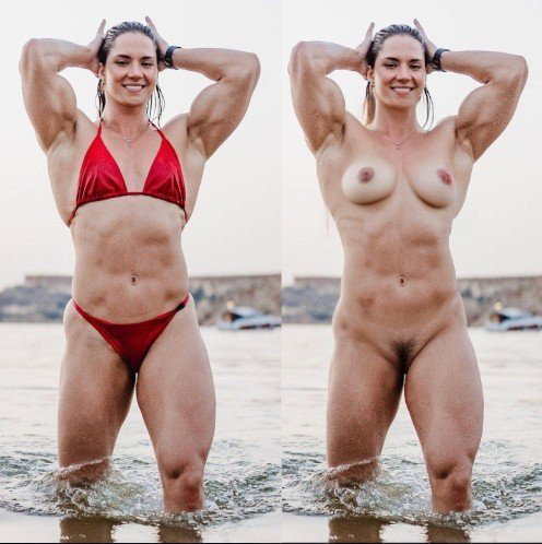 Photo by Hashime22 with the username @Hashime22,  August 2, 2023 at 2:34 AM. The post is about the topic Sexual fitness and the text says '#VladislavaGalagan  Vladislava Galagan from Instagram she is a bodybuilder. Undress by A.I. with PornX AI 

#bodybuilder #AI #fitness #StrongArms #abs #nude'
