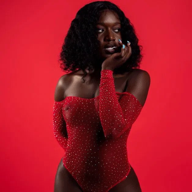 Photo by Ebony Tamara Fierce with the username @ebonytammy, who is a star user,  December 12, 2024 at 12:50 PM. The post is about the topic Black Beauties and the text says 'Lovely red❤️
#blackwomen #blackgirl'