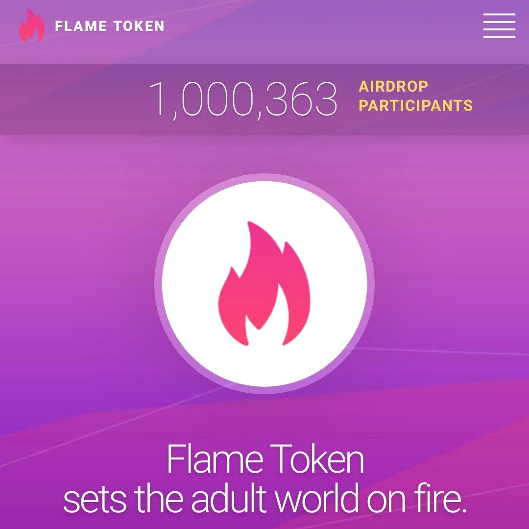 Photo by Tudor Bold with the username @TudorBold,  January 11, 2019 at 12:21 AM and the text says 'WOW! Over 1,000,000 participants have joined our @FlameToken #airdrop. 🚀

Sign up now on https://FlameToken.io, share your referral link and help others join the #FlameForce! 🔥'
