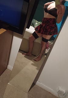 Photo by Sscotsbee31 with the username @Sscotsbee31, who is a star user,  October 13, 2024 at 8:30 AM. The post is about the topic MILF and the text says 'fishnets on or off? 💋'