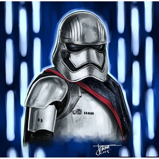 Photo by thejarett with the username @thejarett,  December 28, 2015 at 12:18 AM and the text says 'So shiny! #art #drawing #starwars #theforceawakens #swtfa #chrometrooper #firstorder #stormtrooper #palpatinesyacht @starwars @smsigraphics'