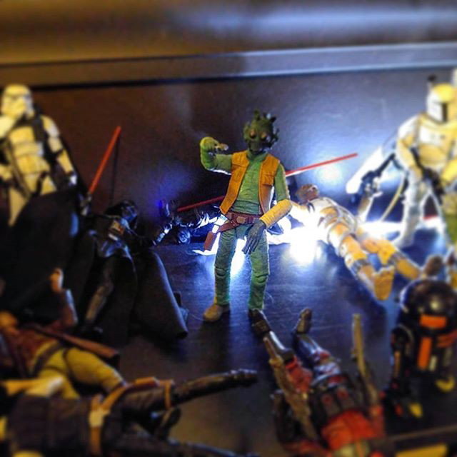 Photo by thejarett with the username @thejarett,  February 11, 2016 at 1:50 AM and the text says 'Ain&rsquo;t no thug like Greedo #starwars #hanshotfirst #anh #anewhope #thuglife'