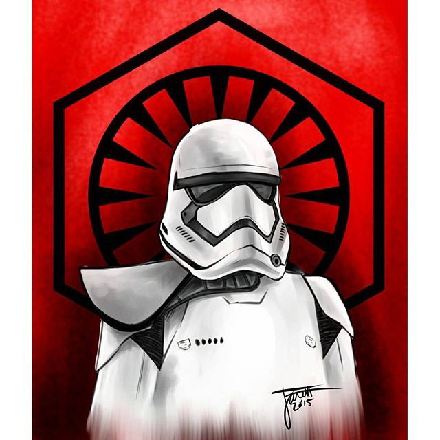 Photo by thejarett with the username @thejarett,  December 25, 2015 at 8:38 PM and the text says 'Merry Christmas from the First Order. #art #drawing #starwars #theforceawakens #swtfa #firstorder #empire #imperial #stormtrooper #xmas @smsigraphics @starwars @instartists'