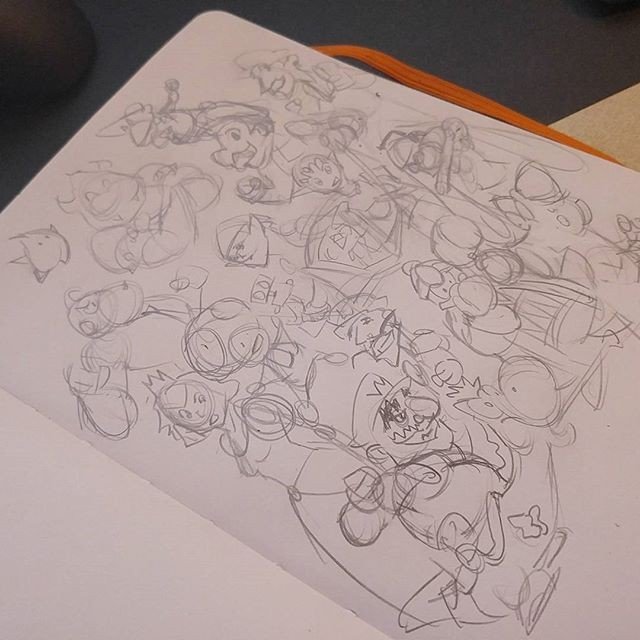 Photo by thejarett with the username @thejarett,  July 23, 2015 at 6:45 PM and the text says 'This&rsquo;ll be a fun commission! #art #drawing #nintendo #gaming #mario #zelda #birdo #yoshi #donkeykong #bowser #instartist #pencilart #pentalic'