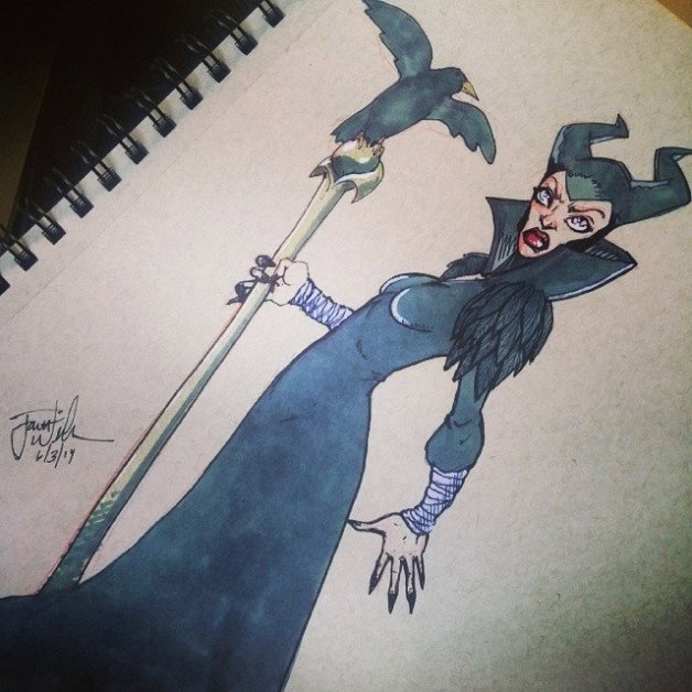 Photo by thejarett with the username @thejarett,  June 3, 2014 at 5:16 PM and the text says 'Quick Maleficent'