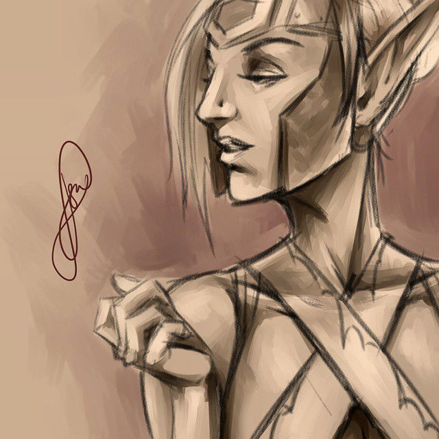 Photo by thejarett with the username @thejarett,  April 10, 2015 at 8:59 PM and the text says 'Started one of my blood elf rogue today #art #drawing #warcraft #blizzard #wow #belf #bloodelf #rogue #digitalart #surface #art  #blizzard  #wow  #belf  #surface  #digitalart  #rogue  #warcraft  #bloodelf  #drawing'