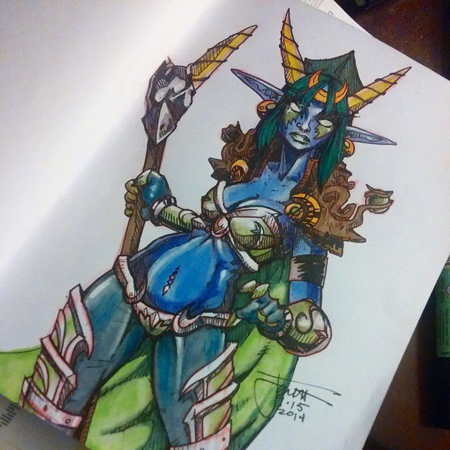 Photo by thejarett with the username @thejarett,  September 15, 2014 at 11:18 PM and the text says 'Ysera from World of Warcraft #worldodwarcraft #art #drawing #ysera #greendragonflight #worldodwarcraft  #ysera  #art  #drawing  #greendragonflight'