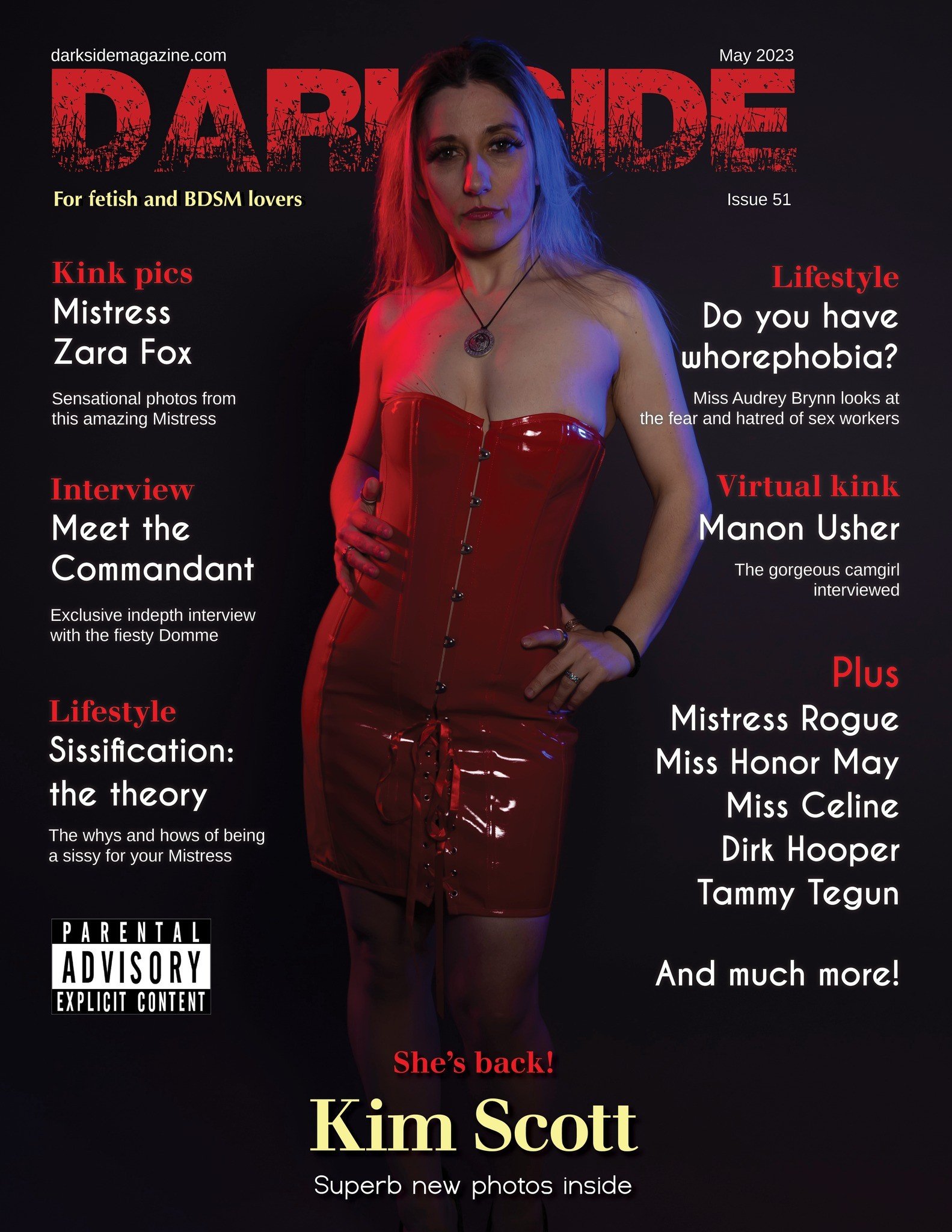 Album by Dirk Hooper with the username @DirkHooper, who is a verified user,  May 4, 2023 at 5:05 PM and the text says 'Issue #51 of Darkside Magazine is out and I'm in it!

In "Dirk Hooper's Gallery of Erotica" I share the first full uncensored page of "Nether Regions" my new kinky fantasy comic.

Get the latest issue right now in either digital or print format here: ..'