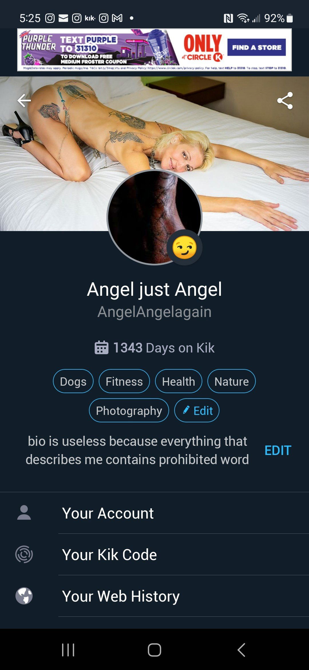Watch the Photo by DirtyHeavenlyAngel with the username @DirtyHeavenlyAngel, who is a verified user, posted on April 19, 2023. The post is about the topic Kik chats. and the text says 'trying to reactivate my Sharesome.  Been gone too long'