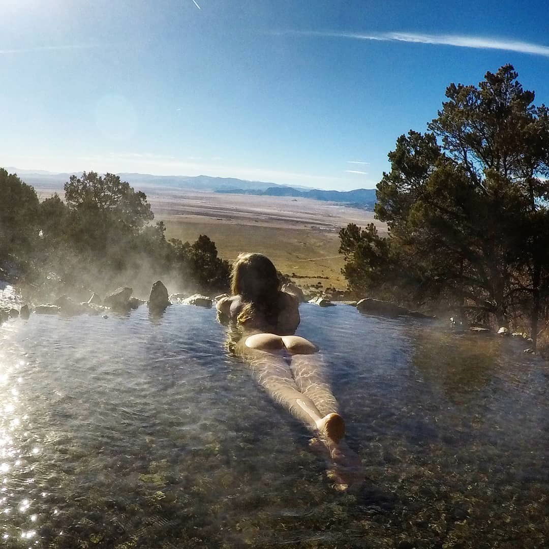 Photo by XXXTumblr with the username @XXXTumblr,  March 6, 2018 at 5:18 PM and the text says 'soakingspirit:
oneloveonecatie
Bootayyyyy....#valleyviewhotsprings #coloradotography#coloradowomen #beautiful #adventure#explore #travel #mountains #moffat#hotsprings #nature #nude #naked #butt#booty #colorado #gooutside#photooftheday #happyfriday #tgif'