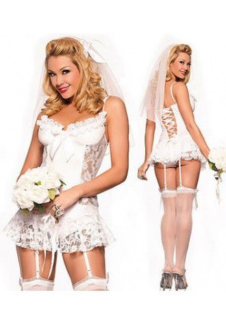 Photo by punkyfresh with the username @punkyfresh,  August 24, 2012 at 2:14 AM and the text says 'desirablelingerie:

All Yours Bridal Costume'