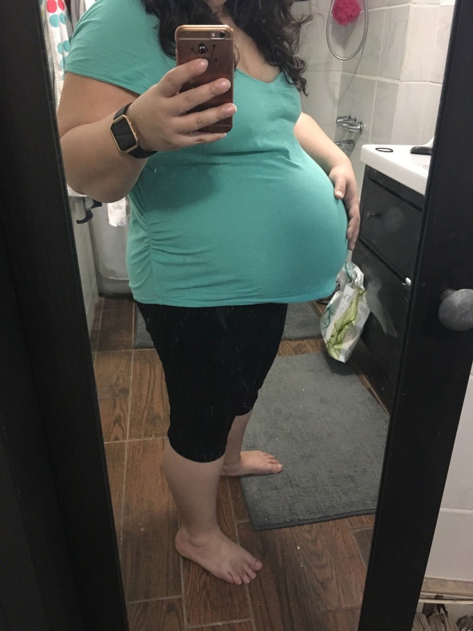 Photo by preggoalways with the username @preggoalways,  March 1, 2017 at 11:40 PM and the text says 'Some more pics from my last pregnancy; can&rsquo;t wait to do it again #preggoalways  #preggo  #pregnacy  #pregnant  #big  #belly'