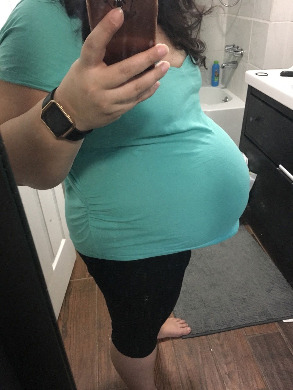 Photo by preggoalways with the username @preggoalways,  March 1, 2017 at 11:40 PM and the text says 'Some more pics from my last pregnancy; can&rsquo;t wait to do it again #preggoalways  #preggo  #pregnacy  #pregnant  #big  #belly'