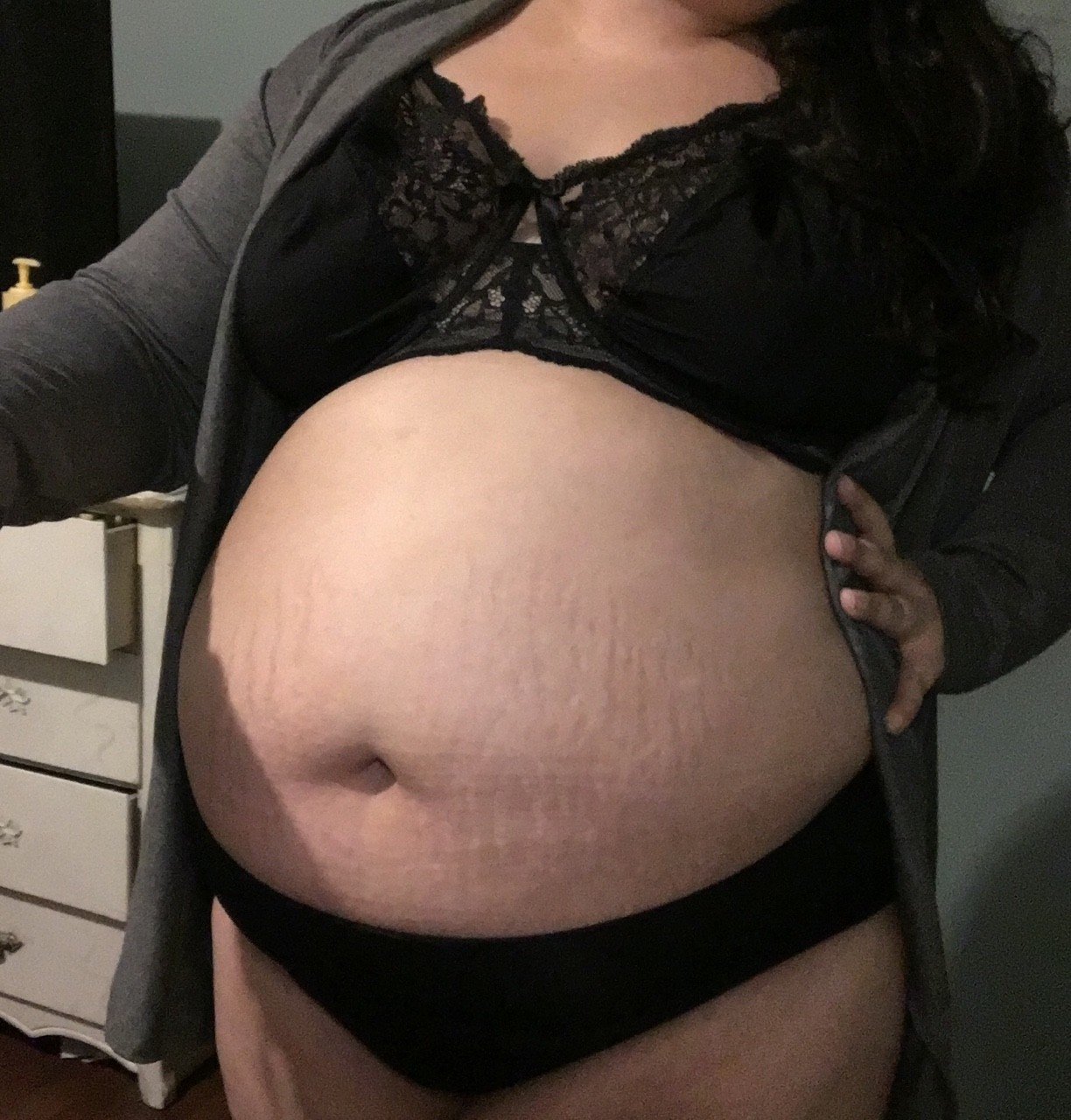 Photo by preggoalways with the username @preggoalways,  December 29, 2016 at 12:06 AM and the text says '24 weeks (tomorrow) - new bra and undies #preggoalways  #so  #pregnant  #baby  #belly  #bare  #belly  #bare  #bump  #strechmarks  #multiples  #babies  #huge  #bump  #big  #bump  #nursing  #bra  #pumping  #breast  #pumping  #pumping  #bra  #lactation..'