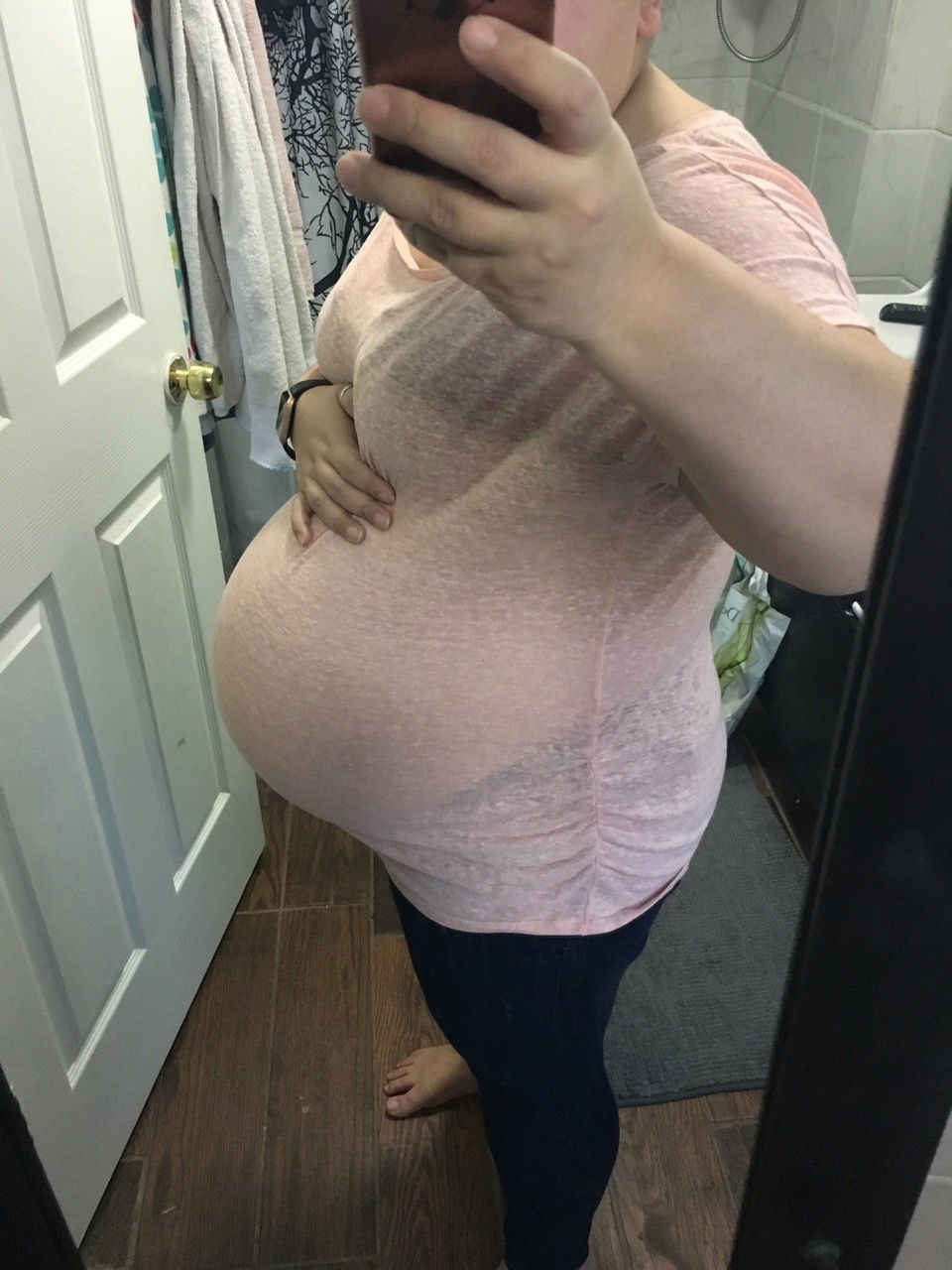 Photo by preggoalways with the username @preggoalways,  March 1, 2017 at 11:40 PM and the text says 'Some more pics from my last pregnancy; can&rsquo;t wait to do it again #preggoalways  #preggo  #pregnacy  #pregnant  #big  #belly'