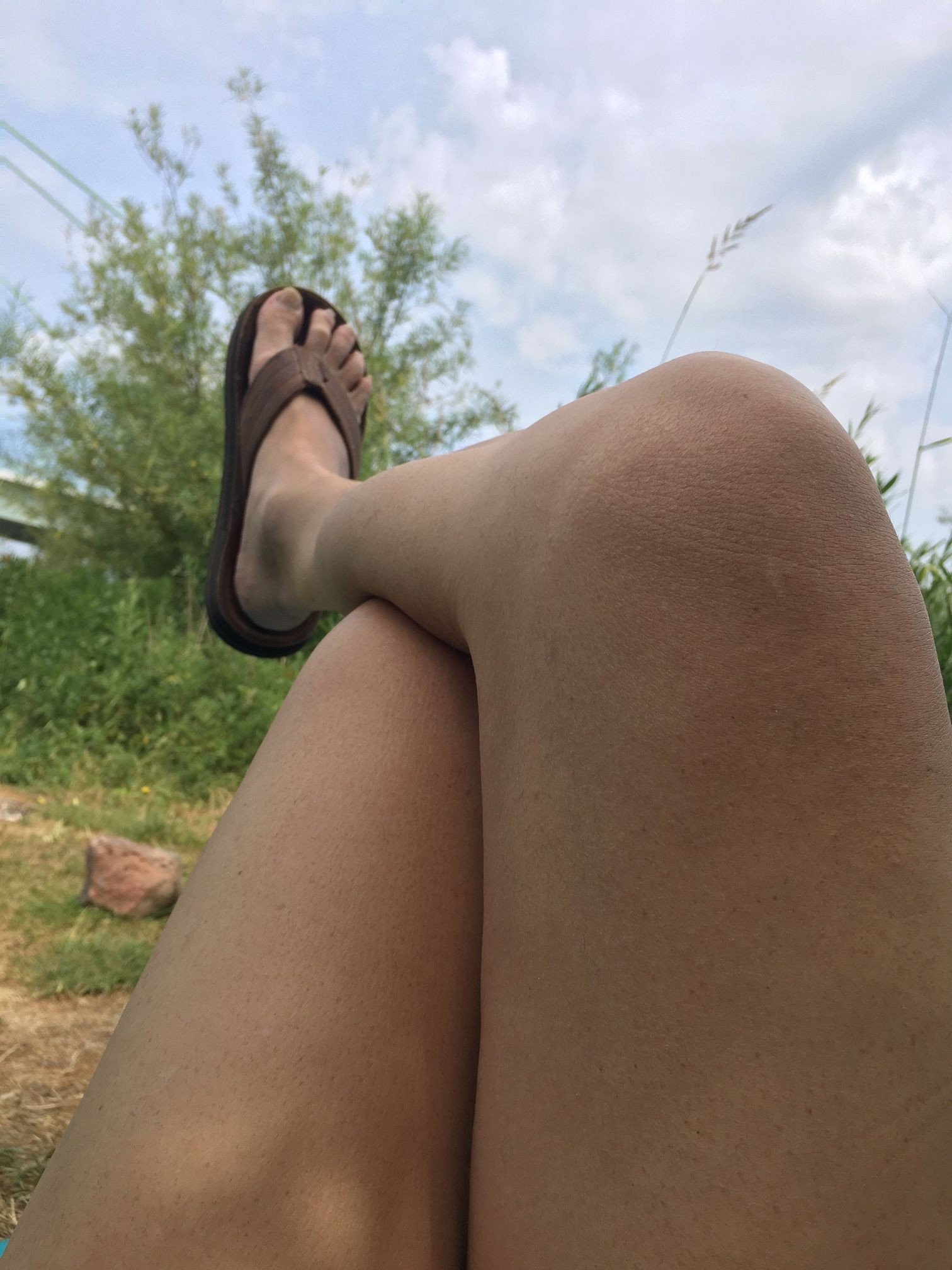 Photo by sneax6969 with the username @sneax6969, who is a verified user,  June 5, 2020 at 2:27 PM. The post is about the topic nude men in flip-flops and the text says 'Hot day in Cologne. No clothes recommended'
