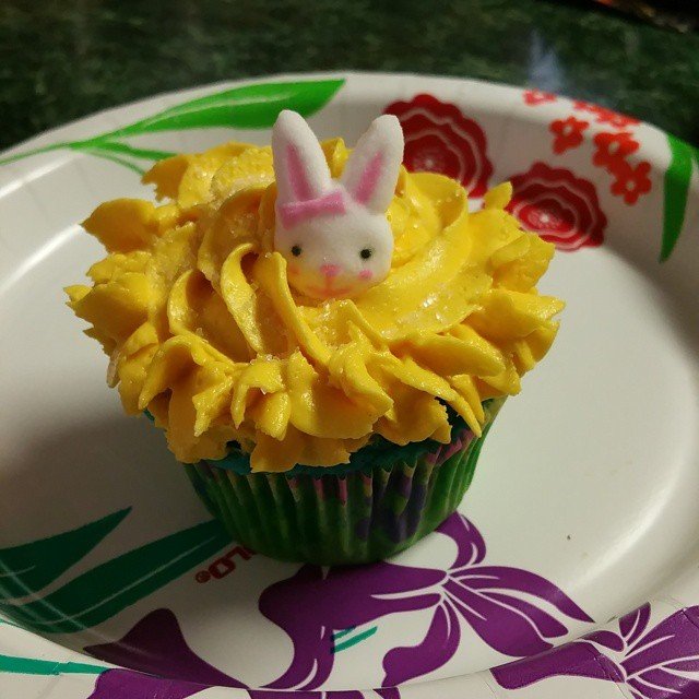 Photo by Jadehawk with the username @Jadehawk,  April 5, 2015 at 10:51 PM and the text says 'The #EasterBunny .. yummy! ! #easterbunny'