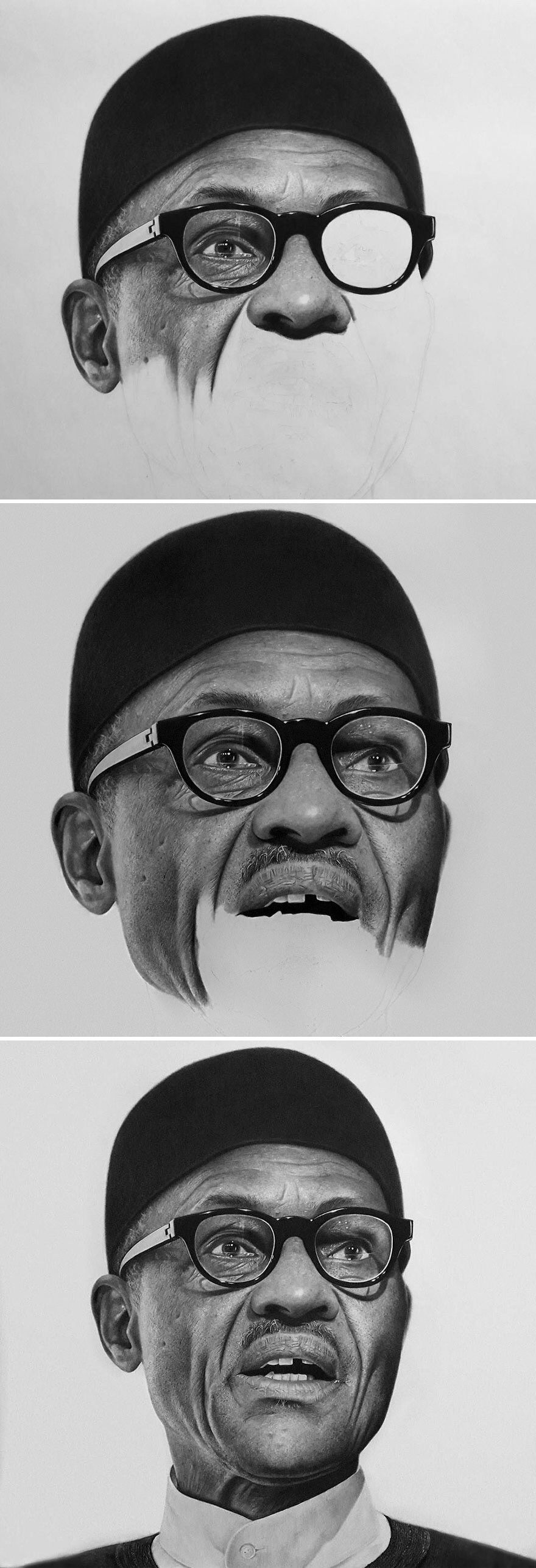 Photo by BlaXRetu with the username @BlaXRetu,  March 25, 2017 at 10:08 PM and the text says 'lagonegirl:



Unbelievable realistic pencil drawings by this Nigerian artist look more real than photos themselves.


What absolute fucking incredible talent. This is Black Excellence! #ProtectBlackArtists  #BlackPride'