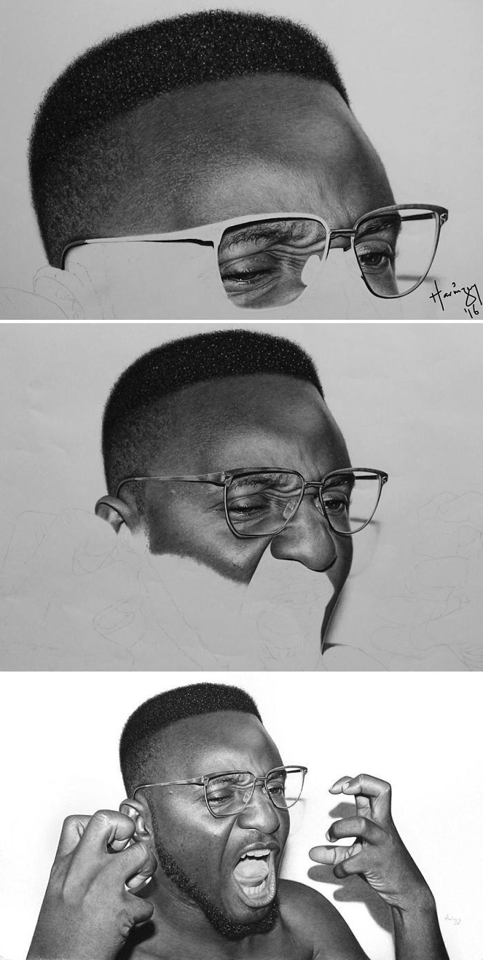 Photo by BlaXRetu with the username @BlaXRetu,  March 25, 2017 at 10:08 PM and the text says 'lagonegirl:



Unbelievable realistic pencil drawings by this Nigerian artist look more real than photos themselves.


What absolute fucking incredible talent. This is Black Excellence! #ProtectBlackArtists  #BlackPride'