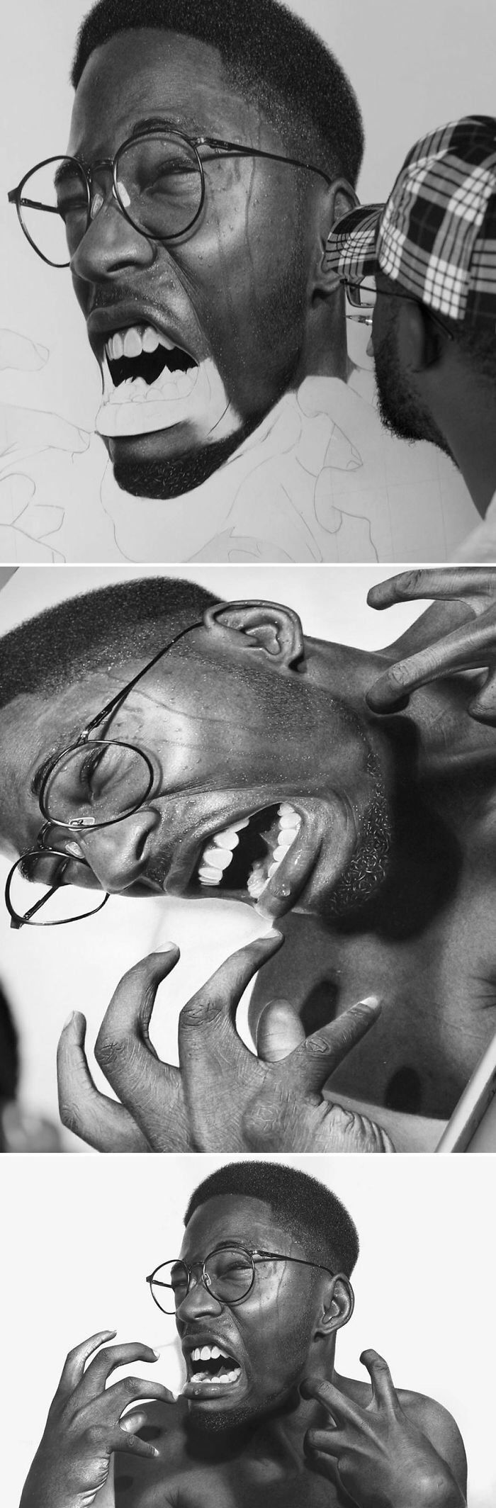 Photo by BlaXRetu with the username @BlaXRetu,  March 25, 2017 at 10:08 PM and the text says 'lagonegirl:



Unbelievable realistic pencil drawings by this Nigerian artist look more real than photos themselves.


What absolute fucking incredible talent. This is Black Excellence! #ProtectBlackArtists  #BlackPride'