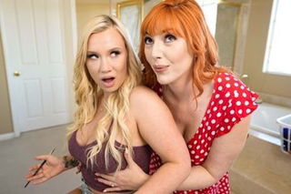 Album by Brazzers with the username @Brazzers, who is a brand user,  February 28, 2022 at 2:48 AM. The post is about the topic Threesome and the text says 'Big Natural Ginger MILF Switches Bodies with Stacked Blonde Stepdaughter
#BaileyBrooke #LaurenPhillips #MikeMancini

👉 https://sharesome.com/get/gingermilf'