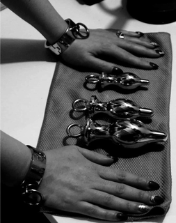 Photo by Tracers with the username @wyldott,  September 5, 2022 at 10:09 PM. The post is about the topic Buttplugs and the text says '❤️ training her in restraints😈'