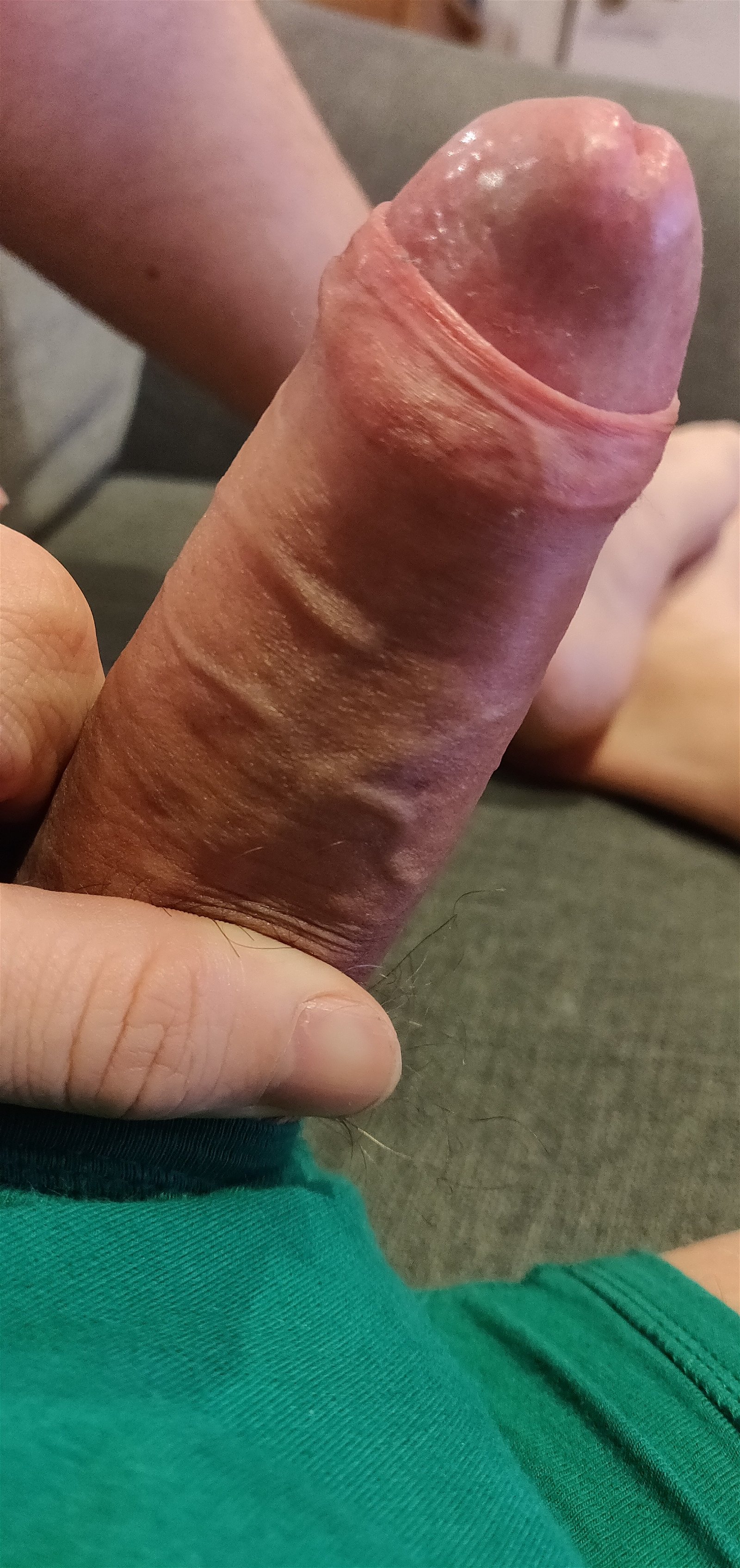 Photo by Mrwibble1 with the username @Mrwibble1, who is a verified user,  February 24, 2020 at 6:23 AM. The post is about the topic Uncut cocks and the text says 'woke up, feeling horny, stroking myself'