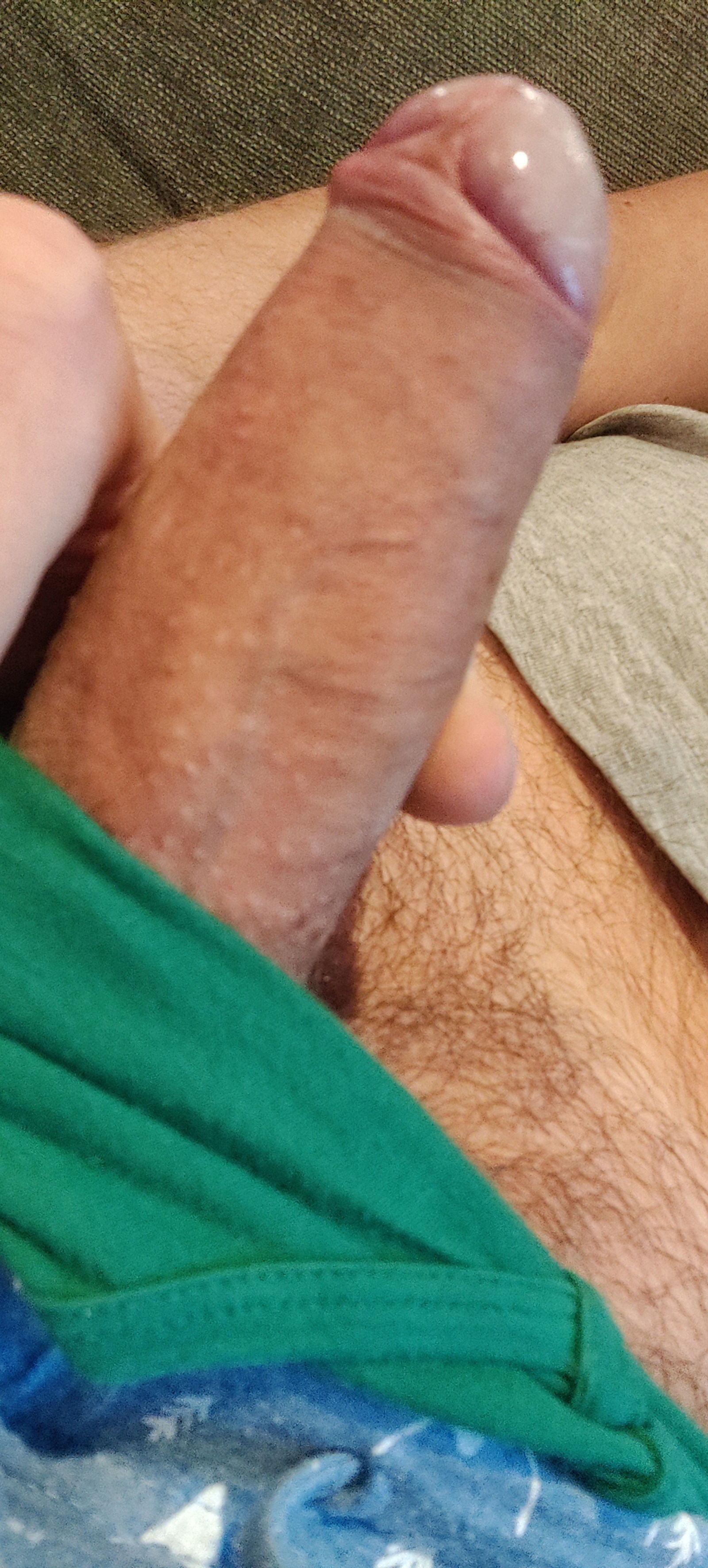 Photo by Mrwibble1 with the username @Mrwibble1, who is a verified user,  December 5, 2021 at 3:02 PM. The post is about the topic Uncut cocks and the text says 'having a chilled day on the sofa with me and my hard cock'