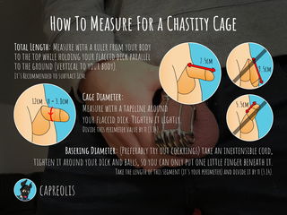 Photo by ControlHappiness with the username @ControlHappiness,  September 3, 2018 at 6:05 PM and the text says 'capreolis:

How To Measure For A Chastity Cage
I’ve taken the time to draw and write a “How To” as I got many questions about getting the measurements right for a custom made chastity cage. It should be even helpful for a standard chastity cage like the..'