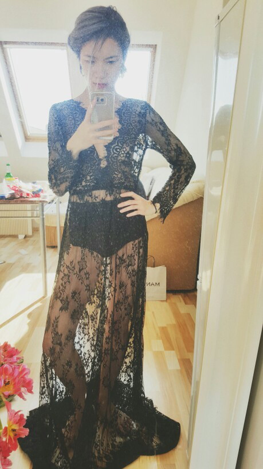 Photo by alierotic2 with the username @alierotic2,  April 4, 2016 at 9:05 AM and the text says 'New 2016 Pregnant Women Sexy Lace Embroidery Long Maxi Dress Long Sleeve Deep V Neck See Through Vestidos Plus Size S-XXL
Buyer: Tram H.
Via: http://www.aliexpress.com/item//32435324480.html #pregnant  #women  #sexy  #lace  #embroidery  #long  #maxi..'