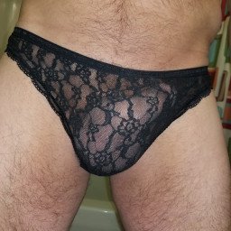 Photo by sdhaney65 with the username @sdhaney65,  July 31, 2021 at 1:02 AM. The post is about the topic Panty Bulge and the text says 'my clitty cock in this sexy little pair of lace thong panties that I love wearing and showing off my clitty cock and pretty little pink sissy little pussy with sexy people like you'
