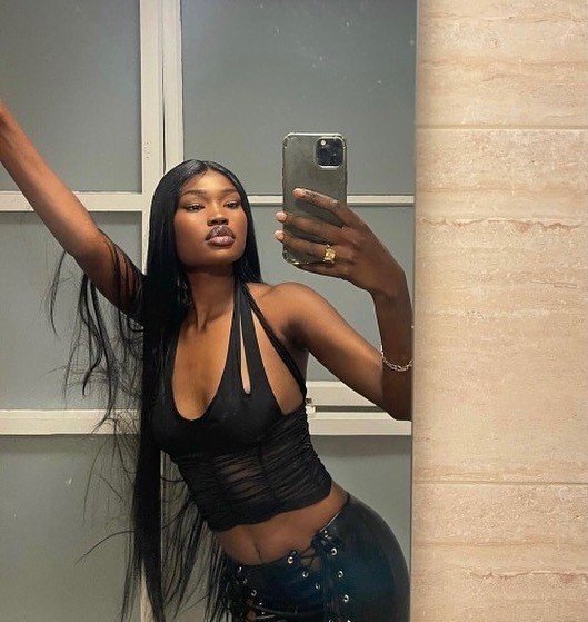 Photo by Devynsdogg with the username @Devynsdogg,  October 25, 2021 at 3:35 AM. The post is about the topic Black Beauties and the text says 'Love that long, slim body! #blackgirls #ebony #sexyfemales #babes #jeans #giwtf #clubgirls'