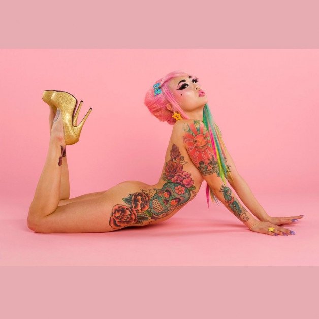 Photo by Devynsdogg with the username @Devynsdogg,  February 23, 2021 at 3:40 AM. The post is about the topic Tattoo and the text says 'Colorful! #fetish #girlswithneonhair #inkedwomen #girlswithehighheels #sexyfemales #babes #suicidegirls'