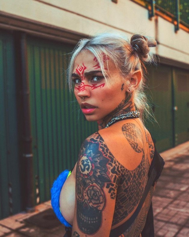 Photo by Devynsdogg with the username @Devynsdogg,  July 8, 2021 at 5:45 AM. The post is about the topic Tattoo and the text says 'She is truly exotic! #fetish #inkedwomen #sexyfemales #babes #grunge #blondesarebeautiful'