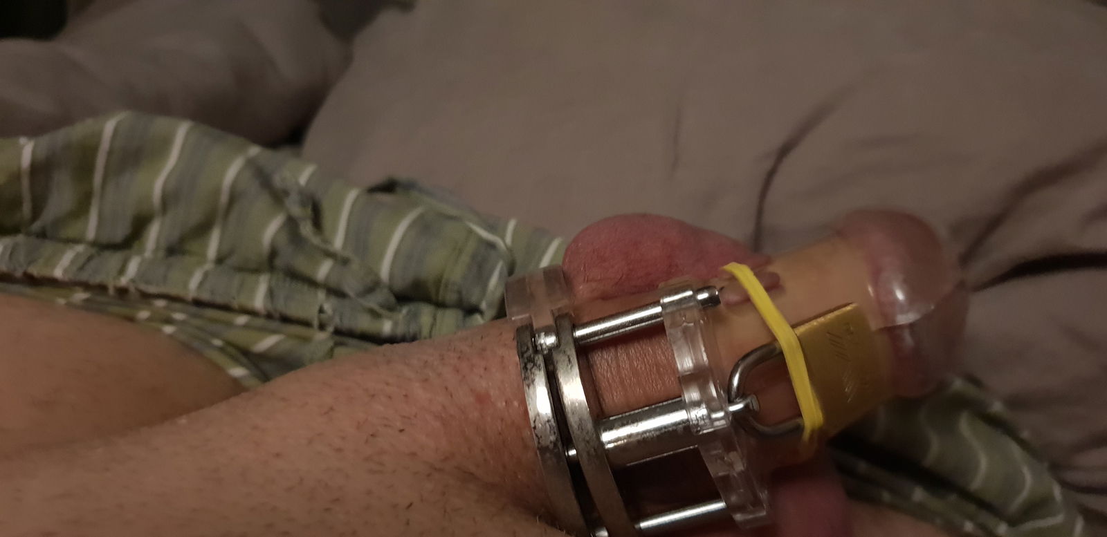 Photo by Keuschling73 with the username @Male-Chastity-in-FLR, who is a verified user,  January 17, 2019 at 9:21 AM. The post is about the topic Male Chastity in FLR and the text says 'Thats how morning erections should look like and hurt'