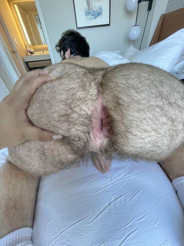 Photo by Nickplus33 with the username @Nickplus33, who is a verified user,  April 7, 2024 at 3:37 AM and the text says '#hole #buttspread #balls #hairyhole #allfours'