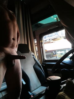 Shared Photo by Nickplus33 with the username @Nickplus33, who is a verified user,  July 29, 2023 at 11:16 AM. The post is about the topic GoAuto and the text says '#trucker, #naked, #cab, #GoAuto'