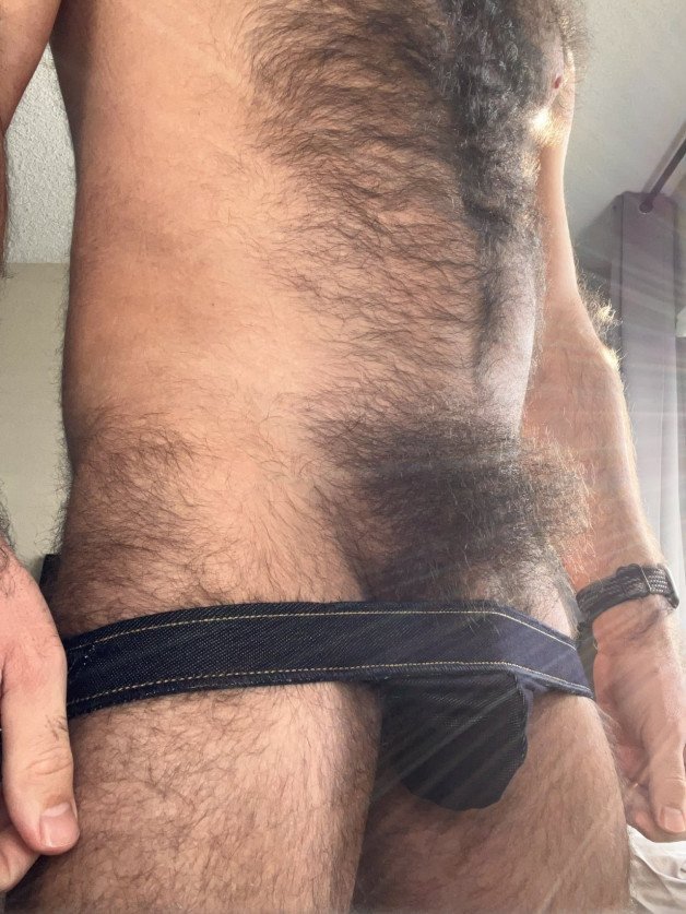 Photo by Nickplus33 with the username @Nickplus33, who is a verified user,  March 7, 2024 at 3:28 AM and the text says '#hairy #bush #thickbush #beefy #bulge'