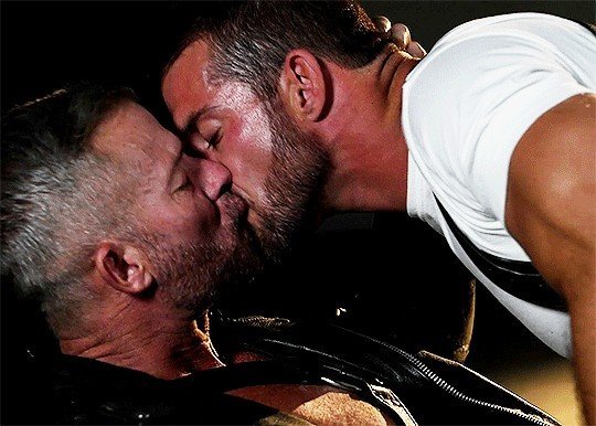 Shared Photo by Nickplus33 with the username @Nickplus33, who is a verified user,  May 14, 2024 at 8:10 AM. The post is about the topic Gay kiss and the text says 'Sensual Kissing
Érzéki smárolás'