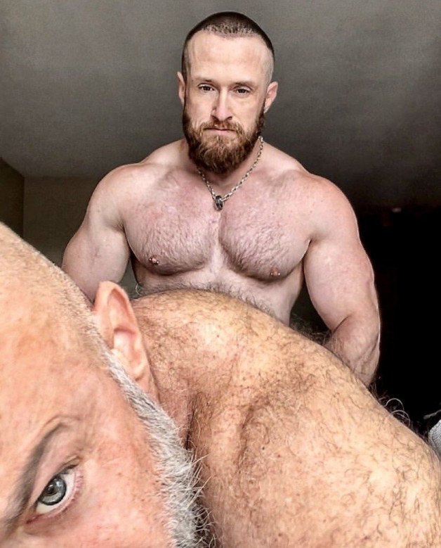 Photo by Nickplus33 with the username @Nickplus33, who is a verified user,  June 25, 2024 at 2:16 AM and the text says '#muscled #dilf #daddy #beard #chain #hairychest #anal #fuckfun #doggy'