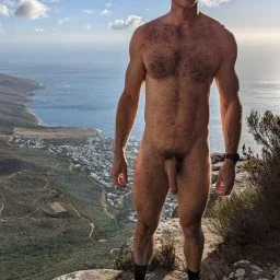 Photo by Nickplus33 with the username @Nickplus33, who is a verified user,  April 11, 2024 at 3:23 AM and the text says '#toned #hung #longdick #outdoors #dilf #hairy #hairychest #bush'