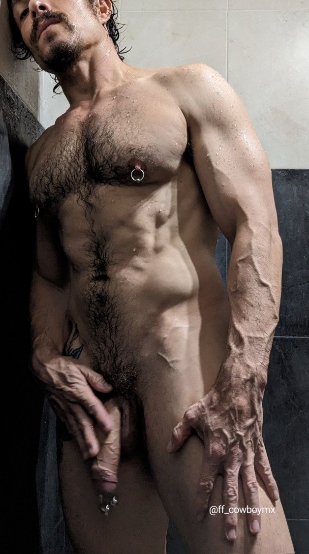 Album by Nickplus33 with the username @Nickplus33, who is a verified user,  December 2, 2023 at 5:52 AM and the text says '#obsession #lazarolorenzo #muscled #hairy #PA #ink #hung #veiny #uncut #series #bush'