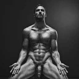Photo by Nickplus33 with the username @Nickplus33, who is a verified user,  May 12, 2024 at 4:06 AM and the text says '#dilf #muscled #hung #uncut  #veiny #thickdick #trimmed  #bush #scruff  #blackandwhite'